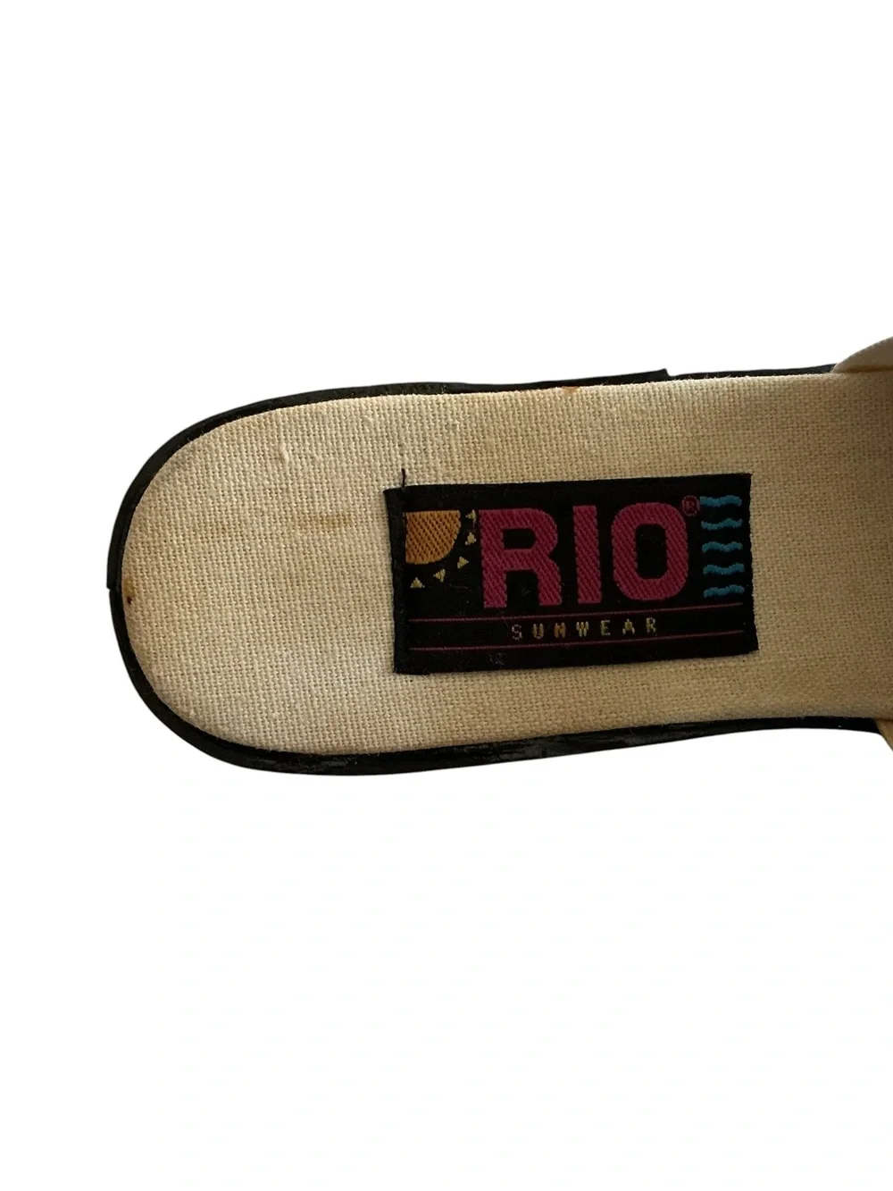 Vintage Rio Sunwear Off-White Canvas Slingback Flats - Women's Size 6